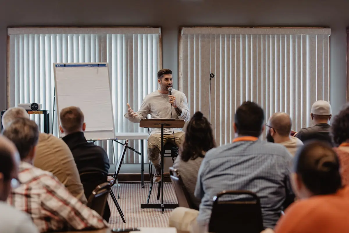 A group speaker at a Church retreat in Carlisle, PA