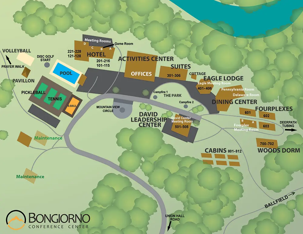 Bongiorno Christian Retreat Center in Carlisle, Pennsylvania, a peaceful place for rest, renewal, and spiritual growth.